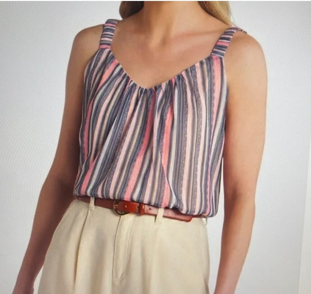 New Nine Britton stripe blouse size L